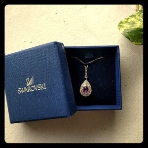 Delicate purple Swarovski pendant necklace